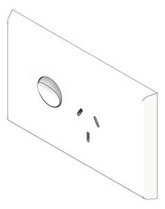 3D Shaded Image of Outlet Power LegrandAU Inspyra Commercial Hor Single 10A