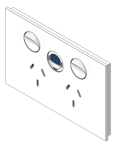 3D Shaded Image of Outlet Power LegrandAU Inspyra Hor Double RCD 10A
