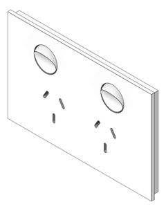 3D Shaded Image of Outlet Power LegrandAU Inspyra Hor Double Special 15A