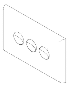 3D Documentation Image of Switch 3Gang LegrandAU Inspyra Commercial Hor 10A 10AX