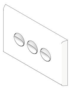3D Shaded Image of Switch 3Gang LegrandAU Inspyra Commercial Hor 10A 10AX