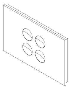 3D Documentation Image of Switch 4Gang LegrandAU Inspyra Hor 10A 10AX