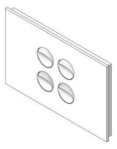 3D Shaded Image of Switch 4Gang LegrandAU Inspyra Hor 10A 10AX