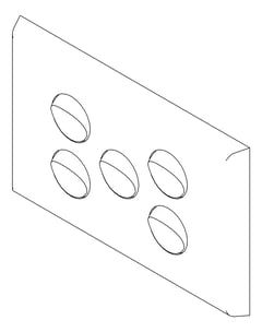 3D Documentation Image of Switch 5Gang LegrandAU Inspyra Commercial Hor 10A 10AX