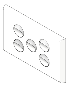 3D Shaded Image of Switch 5Gang LegrandAU Inspyra Commercial Hor 10A 10AX