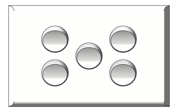 Front Image of Switch 5Gang LegrandAU Inspyra Commercial Hor 10A 10AX