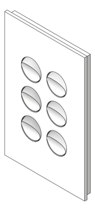 3D Shaded Image of Switch 6Gang LegrandAU Inspyra Vert 10A 10AX