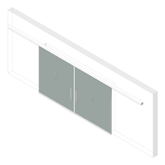 3D Shaded Image of Door Sliding LotusDoors BiParting FaceFixed