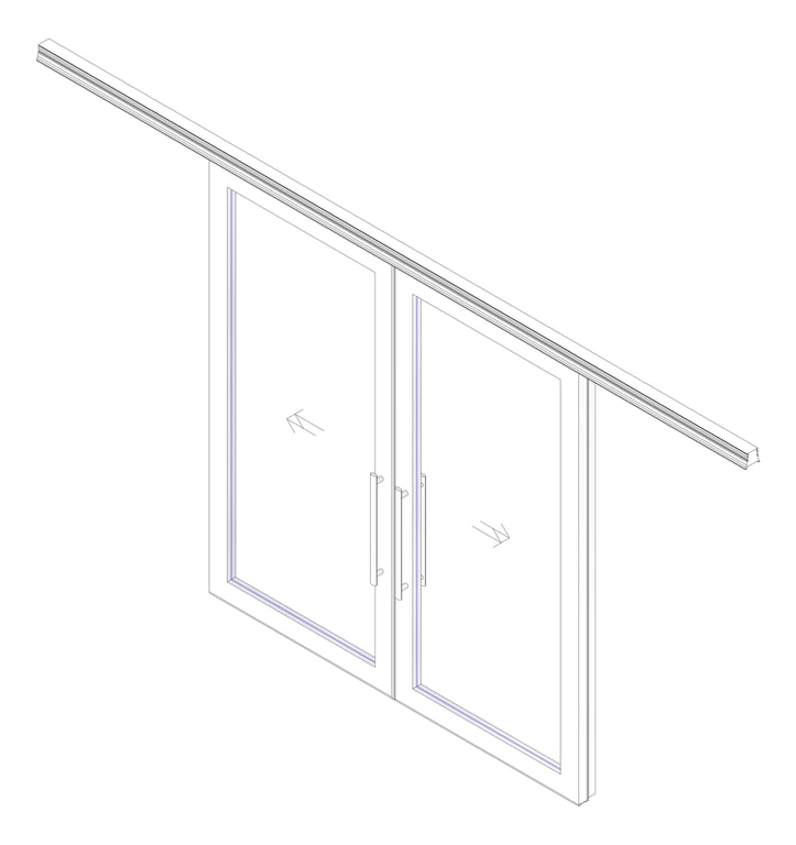 3D Documentation Image of Door Sliding LotusDoors Chorus BiParting