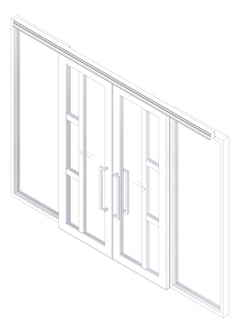 3D Documentation Image of Door Sliding LotusDoors Chorus BiParting DualSideLight