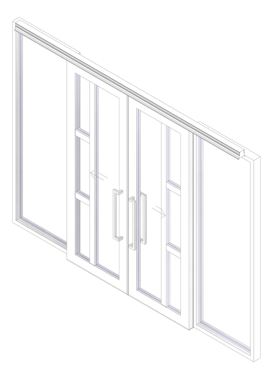 3D Documentation Image of Door Sliding LotusDoors Chorus BiParting DualSideLight