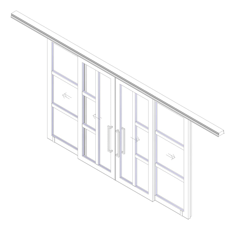 3D Documentation Image of Door Sliding LotusDoors Chorus BiParting Dual