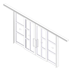 3D Documentation Image of Door Sliding LotusDoors Chorus BiParting Dual Cavity