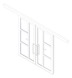3D Documentation Image of Door Sliding LotusDoors Chorus BiParting FaceFixed