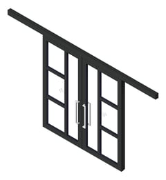 3D Shaded Image of Door Sliding LotusDoors Chorus BiParting FaceFixed