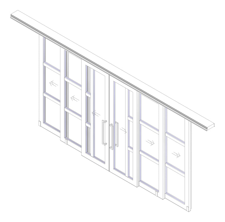 3D Documentation Image of Door Sliding LotusDoors Chorus BiParting Triple