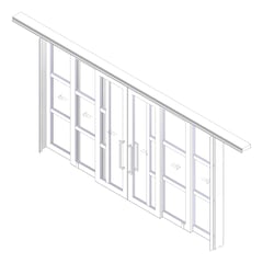 3D Documentation Image of Door Sliding LotusDoors Chorus BiParting Triple Cavity