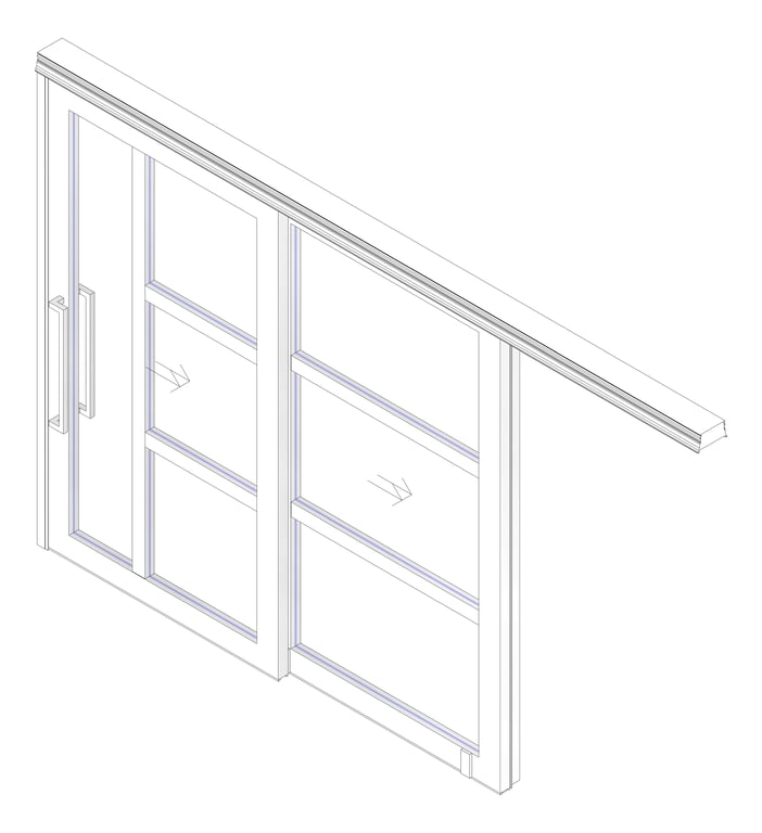 3D Documentation Image of Door Sliding LotusDoors Chorus Dual