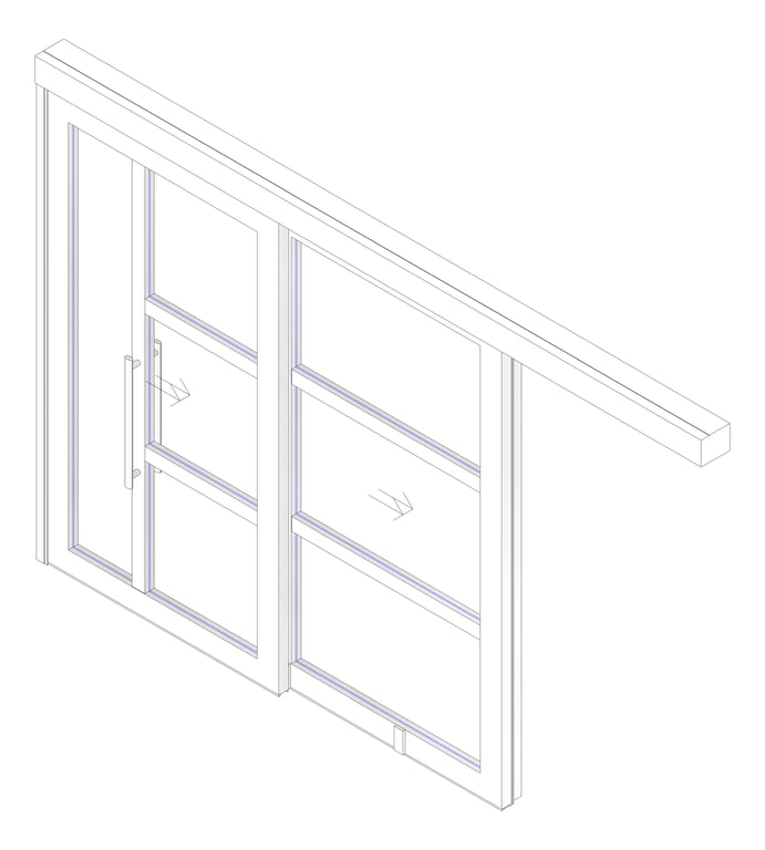 3D Documentation Image of Door Sliding LotusDoors Chorus Dual FaceFixed