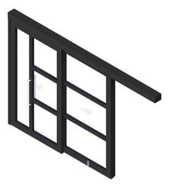 3D Shaded Image of Door Sliding LotusDoors Chorus Dual FaceFixed