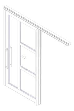 3D Documentation Image of Door Sliding LotusDoors Chorus Single Cavity