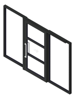 3D Shaded Image of Door Sliding LotusDoors Chorus Single DualSideLight OffsetJamb