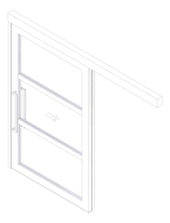 3D Documentation Image of Door Sliding LotusDoors Chorus Single FaceFixed