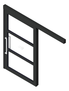 3D Shaded Image of Door Sliding LotusDoors Chorus Single FaceFixed