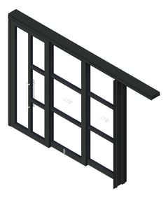 3D Shaded Image of Door Sliding LotusDoors Chorus Triple Cavity