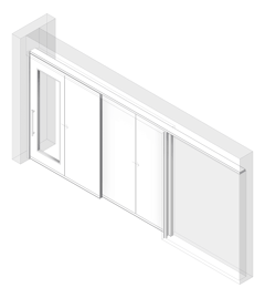 3D Shaded Image of Door Sliding LotusDoors Dual Cavity
