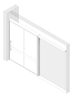 3D Shaded Image of Door Sliding LotusDoors Single CavityTrack