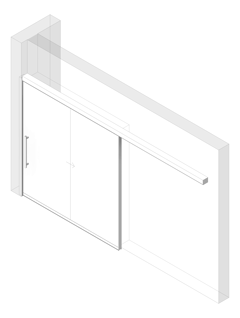 3D Shaded Image of Door Sliding LotusDoors Single FaceFixed