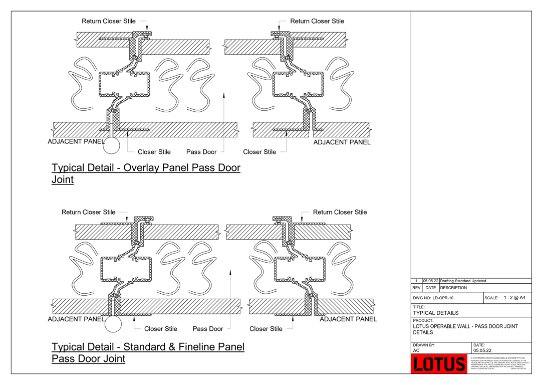 Navigate to LD-OPR-10 - LOTUS OPERABLE WALL - PASS DOOR JOINT DETAILS