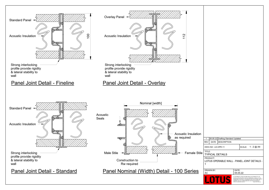  Image of LD-OPR-11 - LOTUS OPERABLE WALL - PANEL JOINT DETAILS - 1