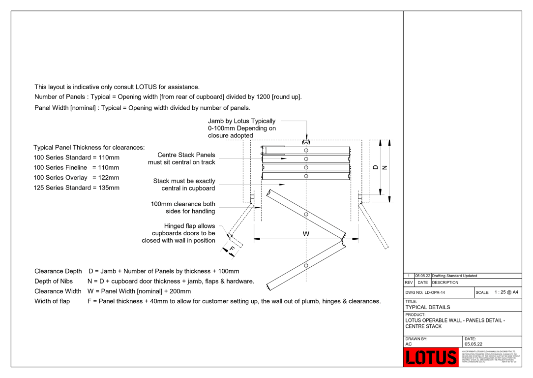  Image of LD-OPR-14 - LOTUS OPERABLE WALL - PANELS DETAIL - CENTRE STACK