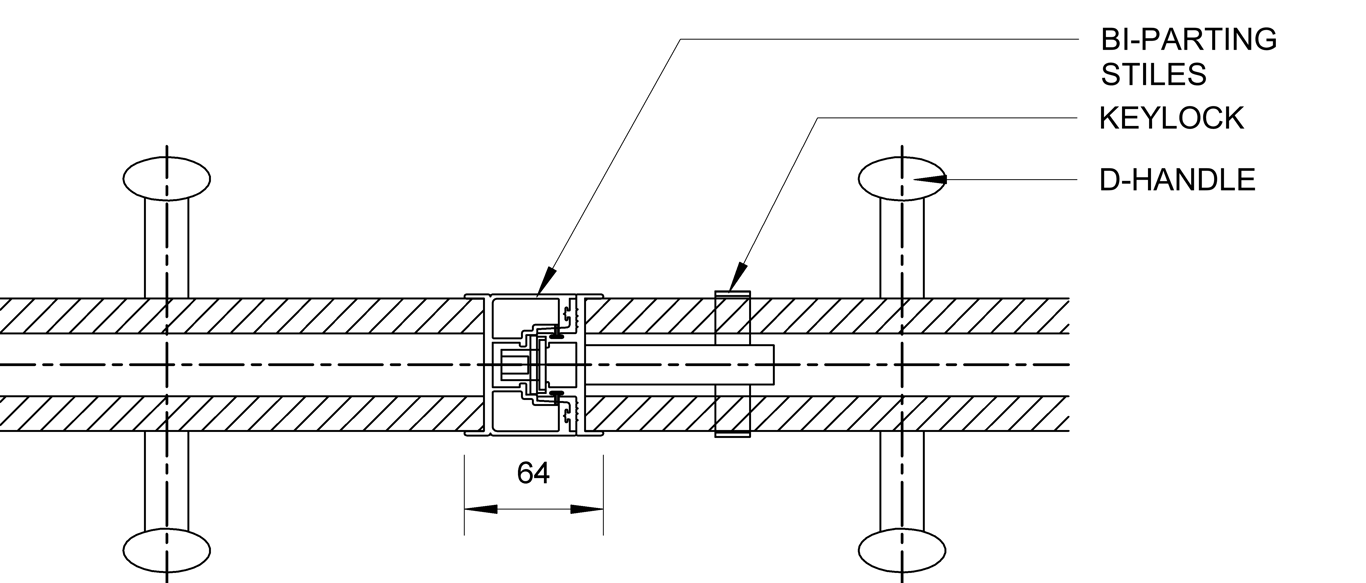Navigate to SL65 - Bi-Parting Face Slider - Face Fixed - Bi-Parting Stile