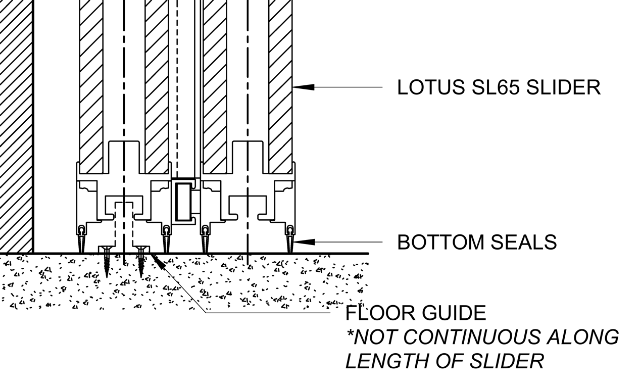 Navigate to SL65 - Dual Face Slider - Ceiling Recessed - Floor Seals And Guide