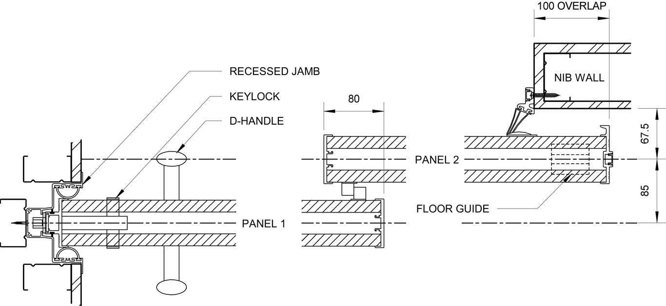Navigate to SL65 - Dual Face Slider - Ceiling Recessed - Plan View