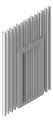 3D Shaded Image of Door LouvredSwing Louvreclad BarossaSeries
