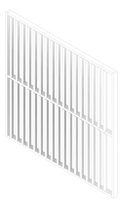 3D Documentation Image of Screen Batten Louvreclad VulcanSeries 137x45 Vertical