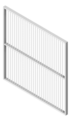 3D Shaded Image of Screen Batten Louvreclad VulcanSeries 75x19 Vertical
