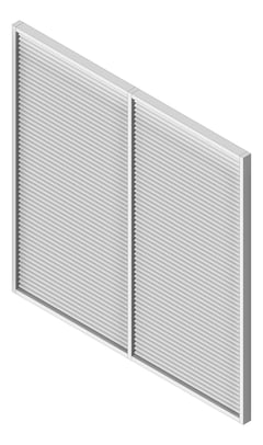 3D Shaded Image of SolarShading Elliptical Louvreclad BremerSeries Horizontal