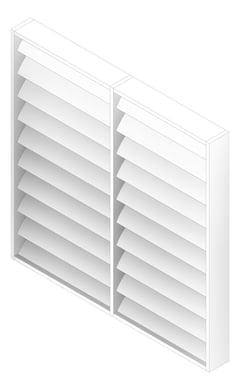 3D Documentation Image of SolarShading Elliptical Louvreclad OceanSeries Horizontal