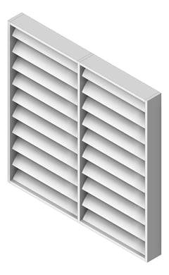 3D Shaded Image of SolarShading Elliptical Louvreclad OceanSeries Horizontal