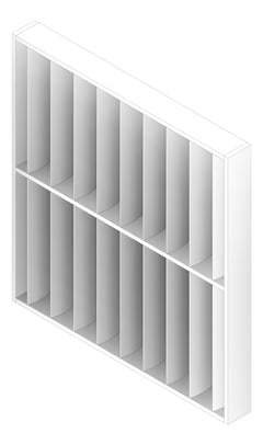 3D Documentation Image of SolarShading Elliptical Louvreclad OceanSeries Vertical