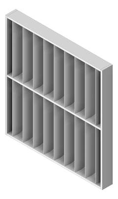 3D Shaded Image of SolarShading Elliptical Louvreclad OceanSeries Vertical