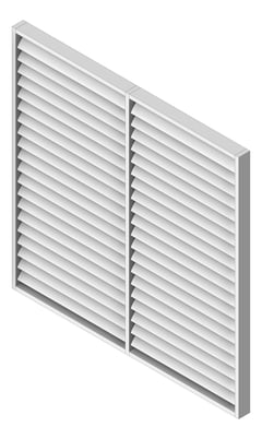 3D Shaded Image of SolarShading Elliptical Louvreclad OxfordSeries Horizontal