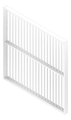 3D Documentation Image of SolarShading Elliptical Louvreclad OxfordSeries Vertical