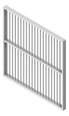 3D Shaded Image of SolarShading Elliptical Louvreclad OxfordSeries Vertical