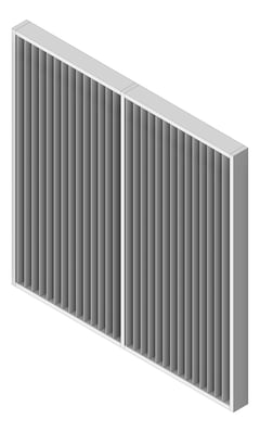 3D Shaded Image of SolarShading Elliptical Louvreclad WickhamSeries Vertical